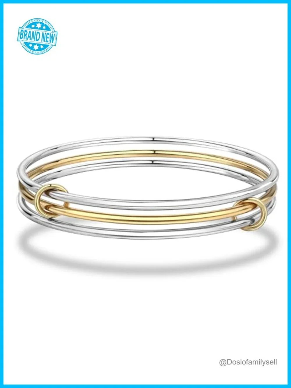 18K Gold Plated Stainless Steel Stackable Bangle Bracelets Set for Women